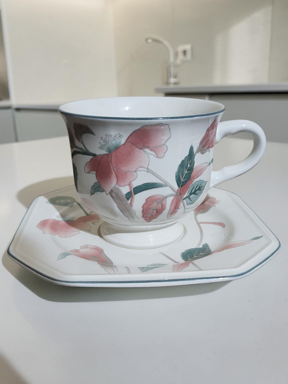 Floral Teacup and Saucer Set